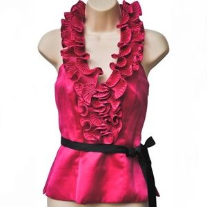 WHBM Silk Organza Ruffle Halter 🌿